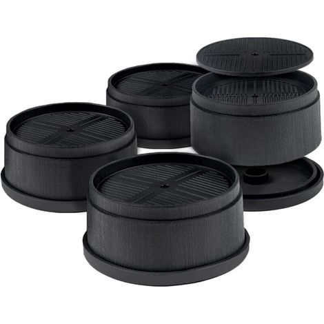 Bardusch-Rehausseur Pieds de Lit Rehausseurs Meuble Rehausseur de Lit Rehausseur de Pied, Augmenter Hauteur de 4CM ou 8CM (4 Pac, Noir) (1/5)