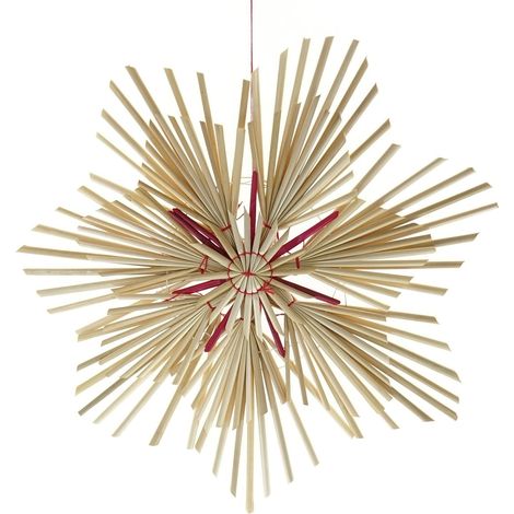 Riffelmacher Weihnachtsdeko Strohstern Natur & Rot Ø 22 cm (1/2)