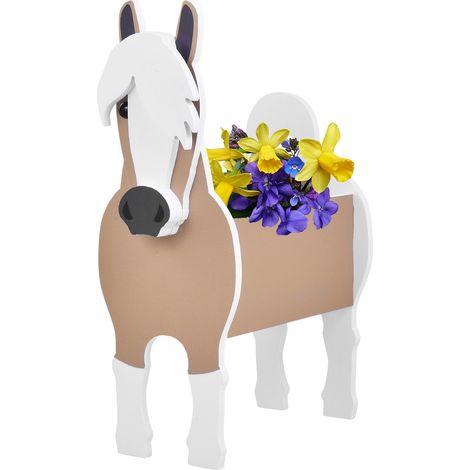 Maceta con forma de animal de 34x24cm en PVC, original y adorable, ideal para suculentas y flores pequeñas (caballo). (1/3)