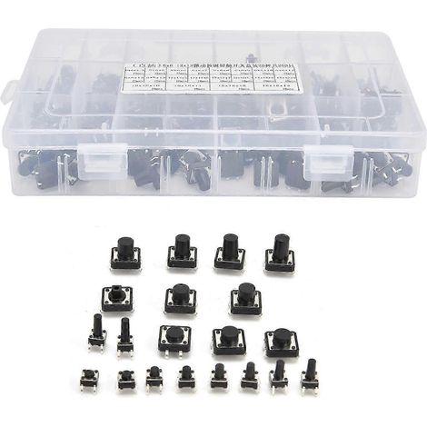 250 Stück 6x6 und 12x12 Touch-Schalter, Mini-Kompakt-Druckknöpfe für Fernbedienungen und elektronisches Spielzeug, einfacher Online-Versand (1/5)