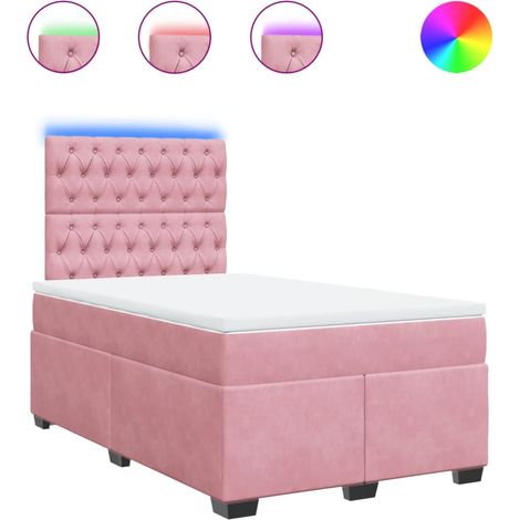 Maison Exclusive - Giroletto a Molle con Materasso Rosa 120x200 cm in Velluto (1/5)