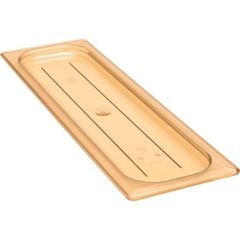 Couvercle plat GN 2/4 - Haute température 16.2 x 53 cm - Ambre - Lot de 6 - Cambro