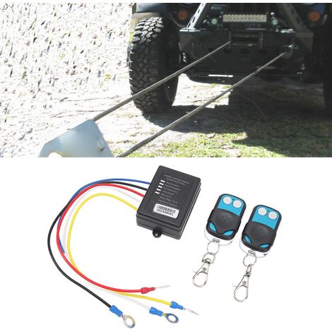 Universelles drahtloses Fernbedienungsset für 12V/24V DC-Seilwinden (2 Fernbedienungen + 1 Empfänger, I997-002) (Mit eingebautem Akku) (1/5)