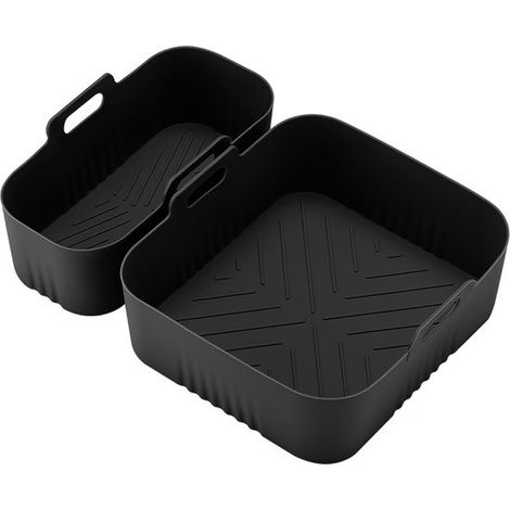 Bandeja de silicona cuadrada para hornear, apta para freidora de aire NA350, accesorios para freidora de aire - color negro. (1/2)