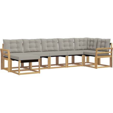 Set di divani da esterno 7 pz Bianco e Grigio Chiaro vidaXL (1/5)