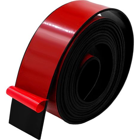 Bande Jointure Autocollante, Joint Plat Caoutchouc 40mm x 2mm x 3m en Néoprène Plein pour l'Étanchéité, Bande de Caoutchouc, Protection des Revêtements de Sol et Anti-Vibration, Noir (1/5)