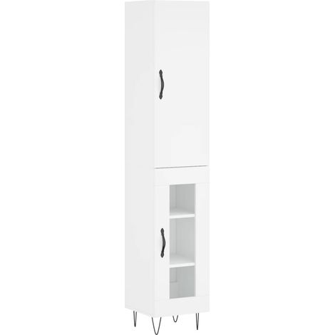 Aparador cómoda mueble de almacenaje organizador cocina salón salón alto 345 x 34 x 180 cm madera de ingeniería blanco 020032346