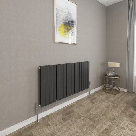 600x1156mm Black Double Flat Panel Radiator Horizontal Modern Central Heating Radiators (1/5)