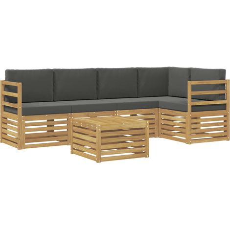 Outdoor-Sofagarnitur 6 stk. 5-Sitzer Weiß und Anthrazit vidaXL (1/5)