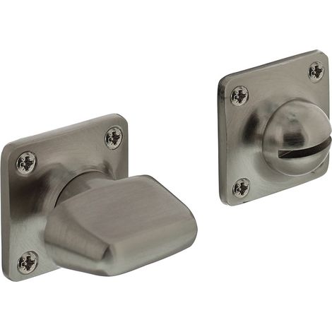 Serrure rosace WC carrée en nickel mat - Par set (1/2)