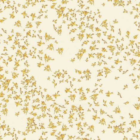 Blumen Tapete Profhome 935855 Vliestapete leicht strukturiert mit floralen Ornamenten glänzend gold gelb beige 7,035 m2 (1/5)
