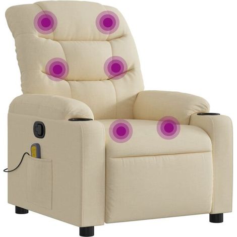 Fauteuil de massage inclinable en tissu beige (1/5)