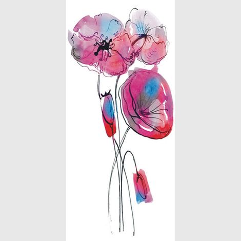 Poster intissé - Coquelicots d'art - 90x202 cm (1/3)