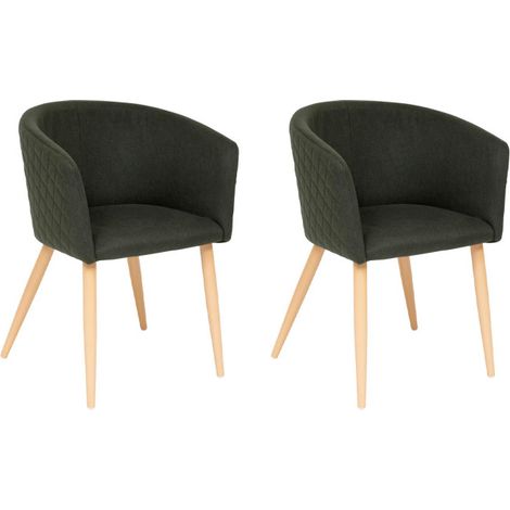 Lot de 2 Fauteuils à Dîner "Marlo" 76cm Vert Cèdre (1/5)