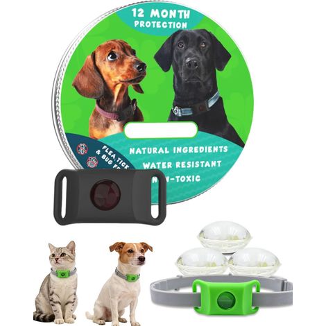 Kanivora Chien - 12 Mois De Protection Naturelle, Collier Naturel pour Chien avec 3 Capsules Remplaçables Et Collier Ajustable, Facile à Porter, Sûr Et Naturel, Convient à Toutes Les Tailles (Noir) (1/5)