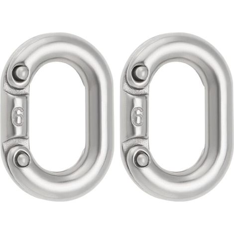 CSPARKV 4 Pièces 6mm Acier Inoxydable 316 Maillons Chaîne Connexion Fendus Connecteur Maillon Chaîne Robuste pour Connexion Chaîne 22x12mm Argent (1/5)
