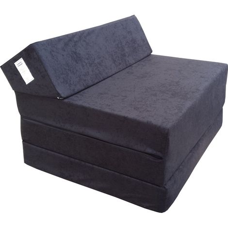Natalia Spzoo Materasso pieghevole per ospiti 200 x 70 x 10 cm in diversi colori Microfibra (Nero 0001) (1/5)