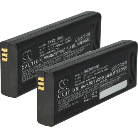 vhbw 2x Akku Ersatz für EADS HR7742AAA02, HR7742AAB02 für Funkgerät, Walkie Talkie (1800 mAh, 7,4 V, Li-Ion)