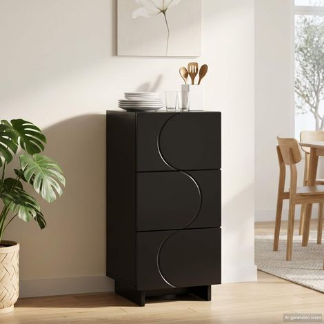 Aparador Negro 33,5 x 34,5 x 75 cm Madera de ingeniería (1/4)