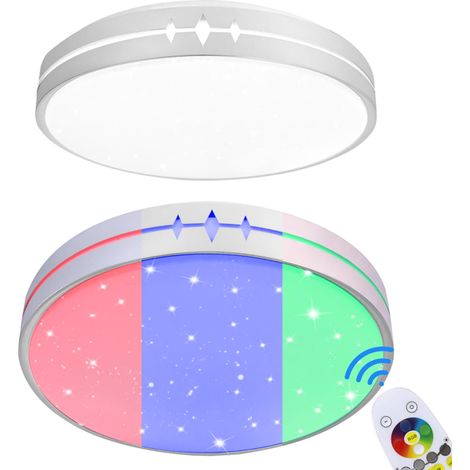 Deckenlampe 60W Dimmbar LED Deckenleuchte φ50x8cm Deckenleuchten mit Fernbedienungen Modern Acryl Lampe Wohnzimmer Küchenlampe ABS+Eisen Deckenbeleuchtung (mit Sternenhimmel-Effekt) NAIZY (1/4)
