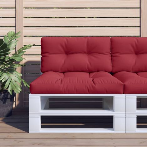 Coussin de palette rouge bordeaux 80x40x12 cm tissu (1/5)