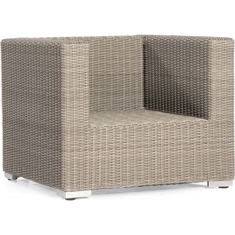 Sonnenpartner Lounge-Sessel Residence Aluminium mit Polyrattan stone-grey inklusive Kissen Loungeses