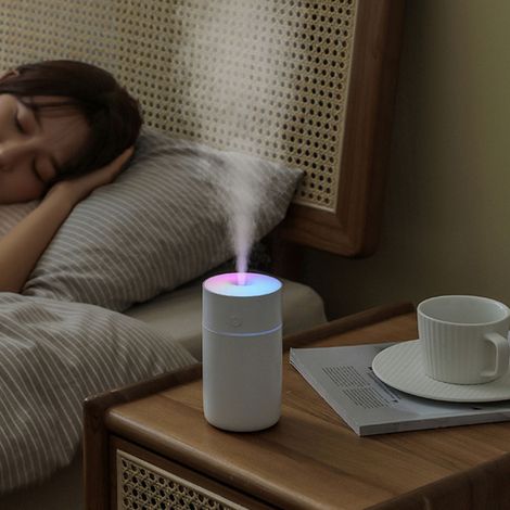 Humidificateur miniature rechargeable USB, format tasse colorée, pour la maison et la voiture, diffuseur d'huiles essentielles, blanc ivoire (1/5)