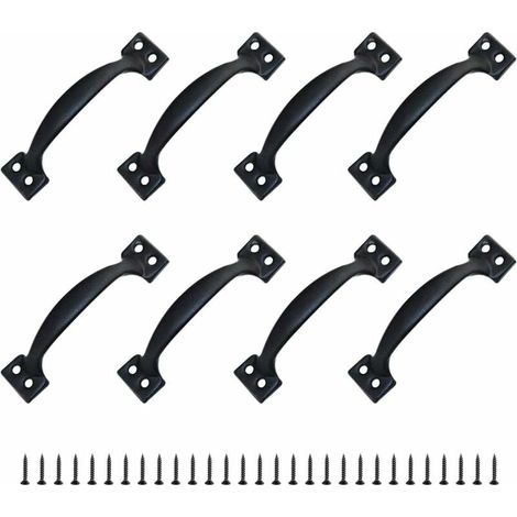 10 poignées de porte rustiques en alliage de zinc, entraxe de 120 mm, pour cuisine, grange, jardin ou maison (4,7 pouces) -
