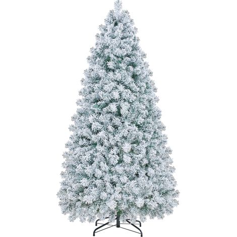 Homevive Árbol de Navidad Artificial de 183 cm con Nieve y 250 LED Blancos Cálidos 780 Puntas Retardantes de Llama Soporte Incluido Montaje Rápido, Blanco y Verde (1/5)