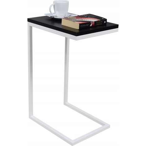 Tavolino laterale realizzato con profili Bianco Opaco Nero (1/4)
