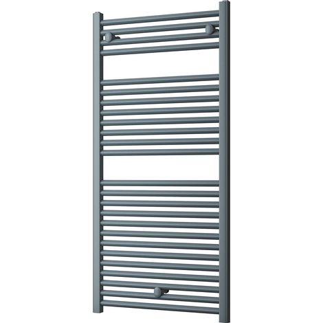 Roma - Anthracite Heated Towel Rail - H1230mm x W600mm (1/3)