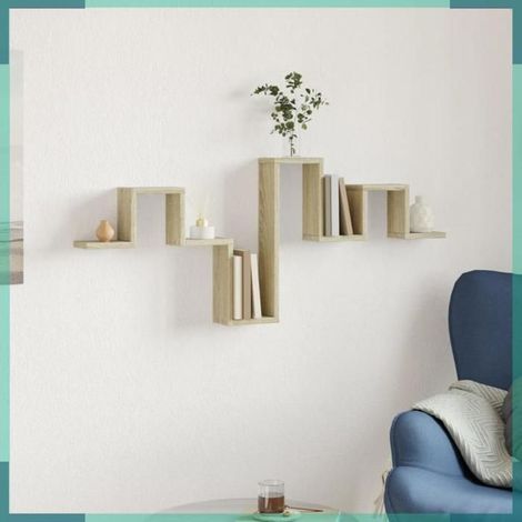 840725 étagère murale chêne sonoma 104,5x10x43 cm bois d'ingénierie (1/5)