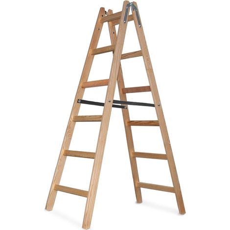 Leiter Strend Pro, PROFI, Holz-Stehleiter, 6-stufig, 1,82 m, max. 150 kg (1/3)