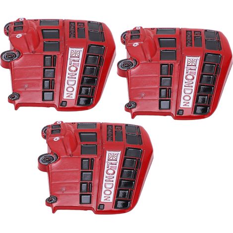 3 aimants de réfrigérateur, forme de bus rouge, couleurs vives, adsorption magnétique, usage polyvalent (1/5)