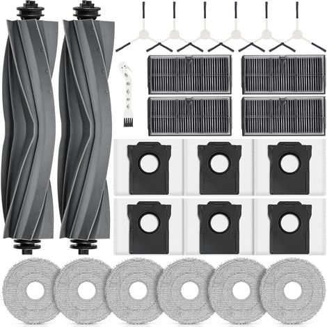 25 Accessoires Pour Robot Aspirateur - 2 Brosses Principales 4 Filtres 6 Chiffons 6 Sacs 6 Brosses Latérales - Nettoyage Profond Maison Avec Animaux - Multicolore - Taille Standard (1/5)