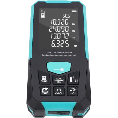 Télémètre laser portable 150 m, écran rétroéclairé 2,4 pouces, recharge USB, 4 unités de mesure, indice IP54 (1/5)