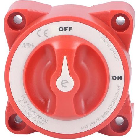 Interrupteur de Batterie 350 A ON OFF Isolateur à Circuit Unique, Matériau ABS en Cuivre Rouge, Tension de Fonctionnement 48 V, Niveau de IP66, Idéal pour les. (1/5)