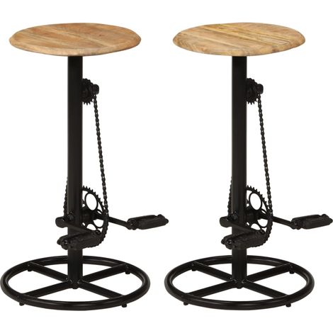 Barhocker 2 Stk. Massivholz Mango
