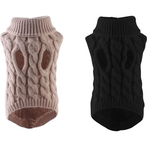 Pull en maille torsadée pour chien et chat - Vêtement d'hiver chaud et confortable style tricot classique pour petits chiens et chiots (1/5)