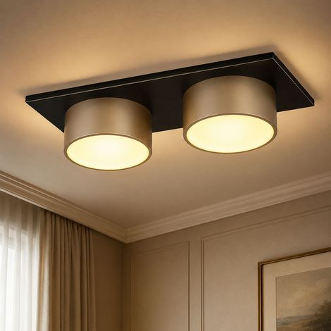 LED Deckenleuchte Deckenlampe Wohnzimmerlampe 2490 lm Schwarz Metall 46 cm (1/5)