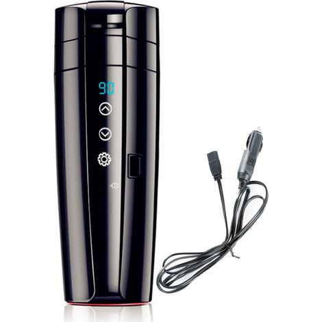 Bouilloire de voyage pour voiture 12 V, 350 ml, tasse chauffante portable pour allume-cigare, bouilloire étanche avec écran tactile, idéale pour le camping. (1/5)