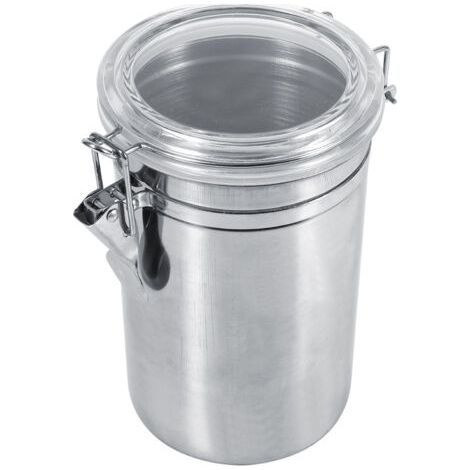 Boîte de conservation alimentaire de cuisine en acier inoxydable, bouteille, pot à sucre, thé, café en grains (XL)