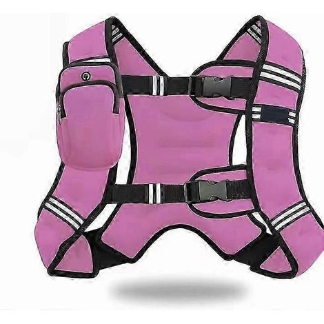 Gilet lesté (7,2 kg), 2,7 kg/3,6 kg/5,4 kg/7,2 kg/9 kg/13,6 kg pour hommes et femmes avec bande réfléchissante, gilet lesté ajustable pour l'entraînement, la musculation, etc. (1/2)
