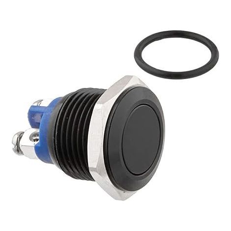Interruptores pulsadores momentáneos de 16 mm para uso automotriz e industrial - Carcasa negra (1/5)