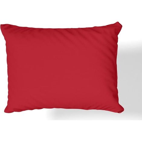 Taie d'oreiller en satin de coton rouge 50x60