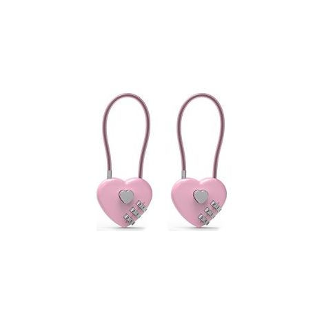 Cadenas à câble codé, 2 pièces – Cadenas numérique – Alliage de zinc – Rose – (1/5)