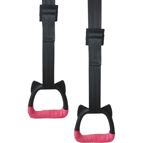 Anneaux de gymnastique pour enfants avec sangles réglables et boucles - Équipement de fitness intérieur pour jeu, maison, terrain de jeu et entraînement de traction (1/5)