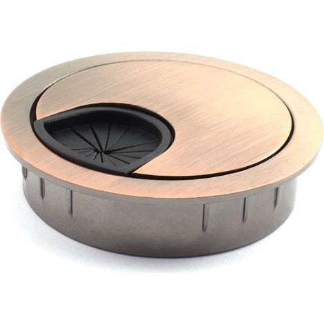 Lot de 4 cache-câbles en alliage de zinc de 50 mm pour bureau, organiseur de câbles et câbles, bronze rouge (1/4)