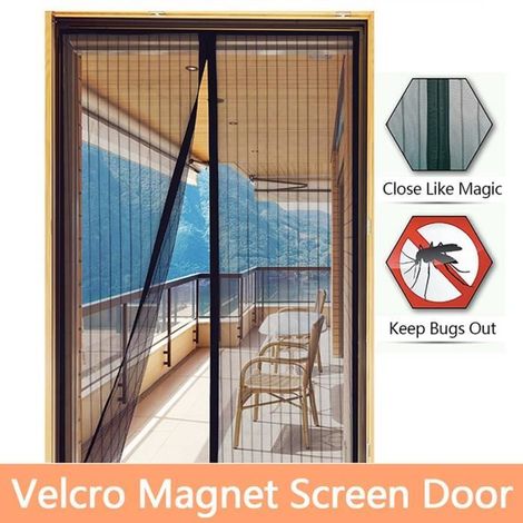 Moustiquaire découpable Rideau de porte fermeture magnétique anti mousitique fermoir aimanté sans perçage L100 x H210cm
