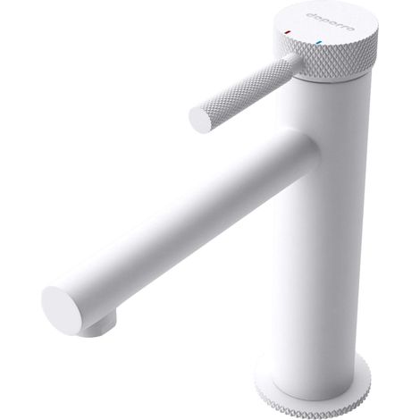 doporro Diseño de grifería mezclador monomando para lavabo de 18,1cm de altura en blanco mate para un uso práctico (1/5)
